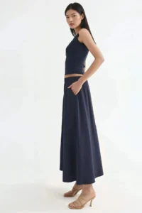 Hiccup BUSEM Pocket Detailed Elastic Midi Skirt - Image 4