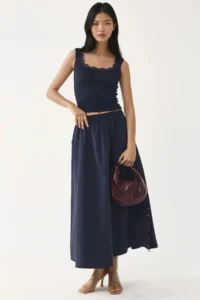 Hiccup BUSEM Pocket Detailed Elastic Midi Skirt - Image 5