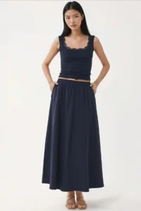 Hiccup BUSEM Pocket Detailed Elastic Midi Skirt - Image 7