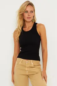 Cool & Sexy Women's Black-White Double Halter Neck Corded Blouse - Image 4