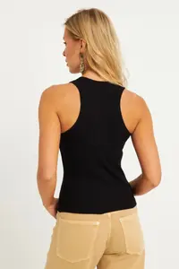 Cool & Sexy Women's Black-White Double Halter Neck Corded Blouse - Image 7