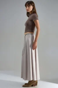 Hiccup BUSEM Binding Detailed textured Maxi Skirt - Image 4