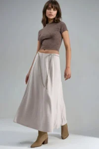 Hiccup BUSEM Binding Detailed textured Maxi Skirt - Image 5