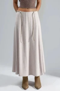 Hiccup BUSEM Binding Detailed textured Maxi Skirt - Image 7