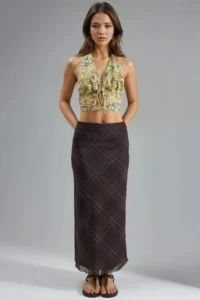 Hiccup BUSEM Mid Waist Patterned Maxi Skirt - Image 7