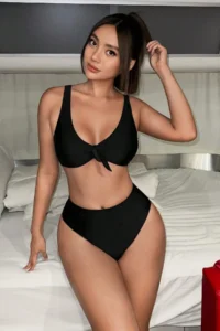 Angelsin Chic High Waist Bikini Set (Removable Covered)
