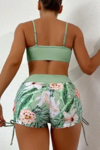 Angelsin Drawstring Adjustable Printed Bikini Set - Image 3