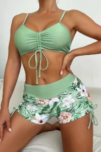 Angelsin Drawstring Adjustable Printed Bikini Set - Image 4