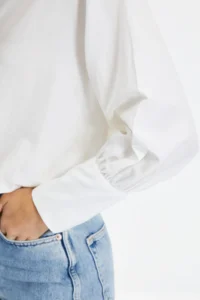 TRENDYOLMİLLA Ecru buttoned Cotton Wide Cuff Detailed Oversized Weaving Shirt - Image 4