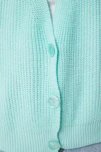 Happiness İstanbul Women Water Green V-neck buttoned Knitwear Cardigan - Image 3
