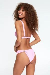 Pierre Cardin LONG Triangle brazilian Bikini Set Pink 217317 - Image 2