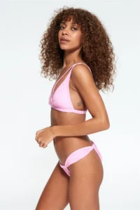 Pierre Cardin LONG Triangle brazilian Bikini Set Pink 217317 - Image 4