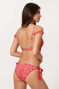 Pierre Cardin Shoulder Detailed Frilly Triangle Bikini Set Patterned 217359 - Image 2
