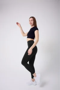 MİSTİRİK Neretol High Waist Strengthening And Slimming Daily Usable Yoga Running Athlete Tights Black Color - Image 4