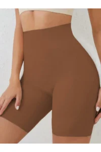 MİSTİRİK Porfy Model Seamless Lifting and Firming Laser Cut Short Tights Shorts Brown Color