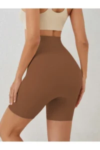 MİSTİRİK Porfy Model Seamless Lifting and Firming Laser Cut Short Tights Shorts Brown Color - Image 3