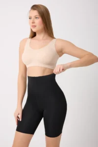 MİSTİRİK Porfy Model Anti-Slip Silicone Striped Biker Tights with Legs Black Color090 - Image 2