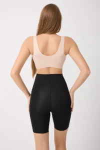 MİSTİRİK Porfy Model Anti-Slip Silicone Striped Biker Tights with Legs Black Color090 - Image 4