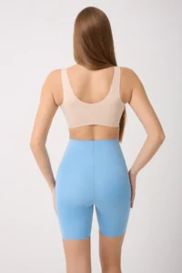 MİSTİRİK Porfy Model Anti-Slip Silicone Striped Biker Leggings Ice Blue Color090 - Image 4