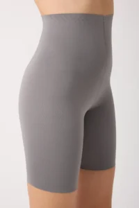MİSTİRİK Porfy Model Anti-Slip Silicone Striped Biker Tights with Legs Gray Color090 - Image 3