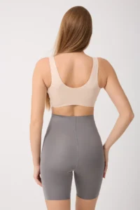 MİSTİRİK Porfy Model Anti-Slip Silicone Striped Biker Tights with Legs Gray Color090 - Image 4