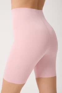MİSTİRİK Porfy Model Anti-Slip Silicone Striped Biker Tights with Cuffs Light Pink Color090 - Image 3