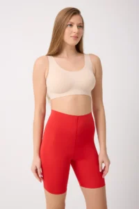 MİSTİRİK Porfy Model Anti-Slip Silicone Striped Biker Tights with Legs Red Color090 - Image 2