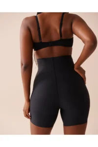 MİSTİRİK Porfy Model 3 Zone Effect Laser Cut Biker Tights Corset Black Color - Image 2