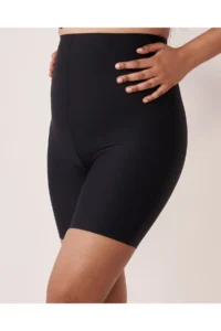 MİSTİRİK Porfy Model 3 Zone Effect Laser Cut Biker Tights Corset Black Color - Image 3