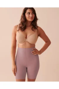 MİSTİRİK Porfy Model 3 Zone Effect Laser Cut Biker Tights Cuffed Corset Dusty Rose Color - Image 3
