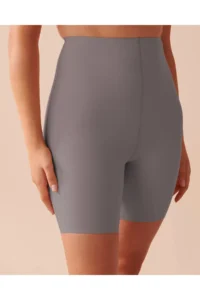 MİSTİRİK Porfy Model 3 Zone Effect Laser Cut Biker Tights Corset Gray Color