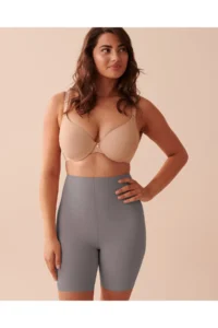 MİSTİRİK Porfy Model 3 Zone Effect Laser Cut Biker Tights Corset Gray Color - Image 3