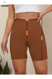 MİSTİRİK Porfy Model 3 Zone Effect Laser Cut Biker Tights Corset Brown Color - Image 5