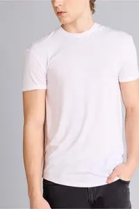 DeFacto Long Muscle Fit Crew Neck Basic Short Sleeve T-Shirt - Image 5