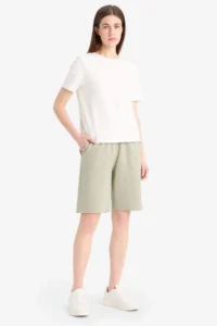 DeFacto Regular Fit Normal Waist Straight Leg Bermuda Shorts