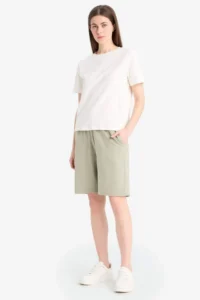 DeFacto Regular Fit Normal Waist Straight Leg Bermuda Shorts - Image 2