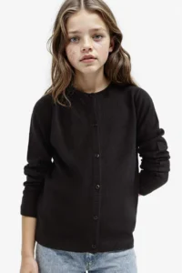 DeFacto Ecru Crew Neck Buttoned Basic Plain Knitwear School Cardigan for Girls (25 AU)