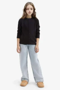 DeFacto Ecru Crew Neck Buttoned Basic Plain Knitwear School Cardigan for Girls (25 AU) - Image 2