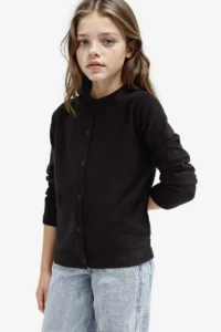 DeFacto Ecru Crew Neck Buttoned Basic Plain Knitwear School Cardigan for Girls (25 AU) - Image 3