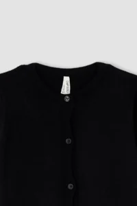 DeFacto Girls' Black Crew Neck Knitwear School Cardigan - Image 6