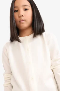 DeFacto Ecru Crew Neck Buttoned Basic Plain Knitwear School Cardigan for Girls (25 AU) - Image 4