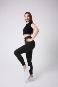 MİSTİRİK Neretol Model High Waist Jacquard Patterned Knitted Seamless Pattern Tights Black Color