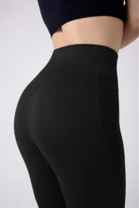 MİSTİRİK Neretol Model High Waist Jacquard Patterned Knitted Seamless Pattern Tights Black Color - Image 2