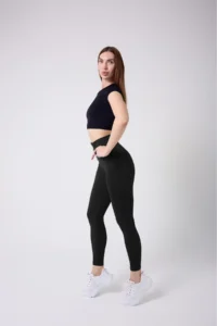 MİSTİRİK Neretol Model High Waist Jacquard Patterned Knitted Seamless Pattern Tights Black Color - Image 3
