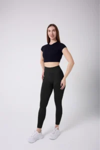 MİSTİRİK Neretol Model High Waist Jacquard Patterned Knitted Seamless Pattern Tights Black Color - Image 4