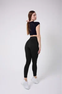 MİSTİRİK Neretol Model High Waist Jacquard Patterned Knitted Seamless Pattern Tights Black Color - Image 5