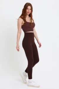 Domoda Brown Karioca Stitching Detailed Gathering Sporty Detailed Extra Flexible Women's Leggings @amazon - Image 6