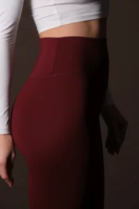 Domoda Burgundy Karioca Stitching Detailed Extra Flexible Women's Leggings with Sporty Detail @amazon - Image 2