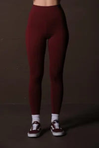 Domoda Burgundy Karioca Stitching Detailed Extra Flexible Women's Leggings with Sporty Detail @amazon - Image 4