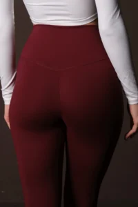 Domoda Burgundy Karioca Stitching Detailed Extra Flexible Women's Leggings with Sporty Detail @amazon - Image 5